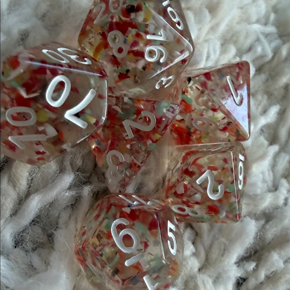 Confetti Resin RPG Dice Set - Picture 2 of 5